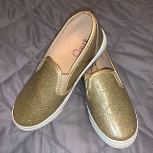 Girls Gold Slide-on Shoes